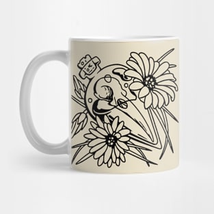 Raven Skull. gothic art style raven skull Mug